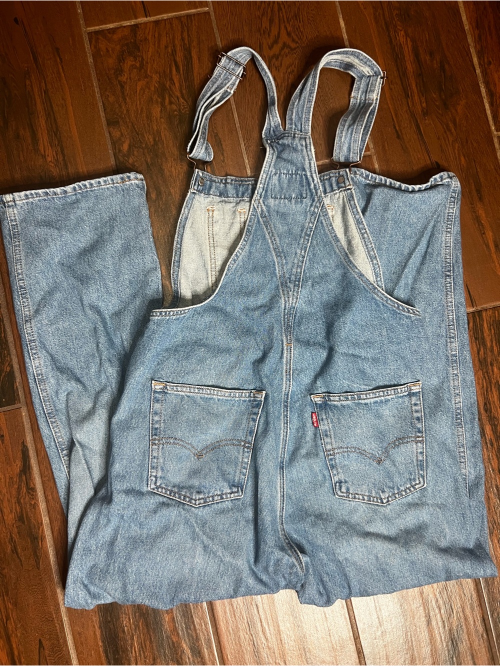 Levi’s Denim Jean Overalls Straight Leg Medium Wash Womens Small - Picture 5 of 5